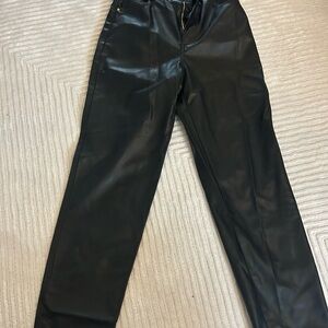 Zara Black Faux Leather Trousers